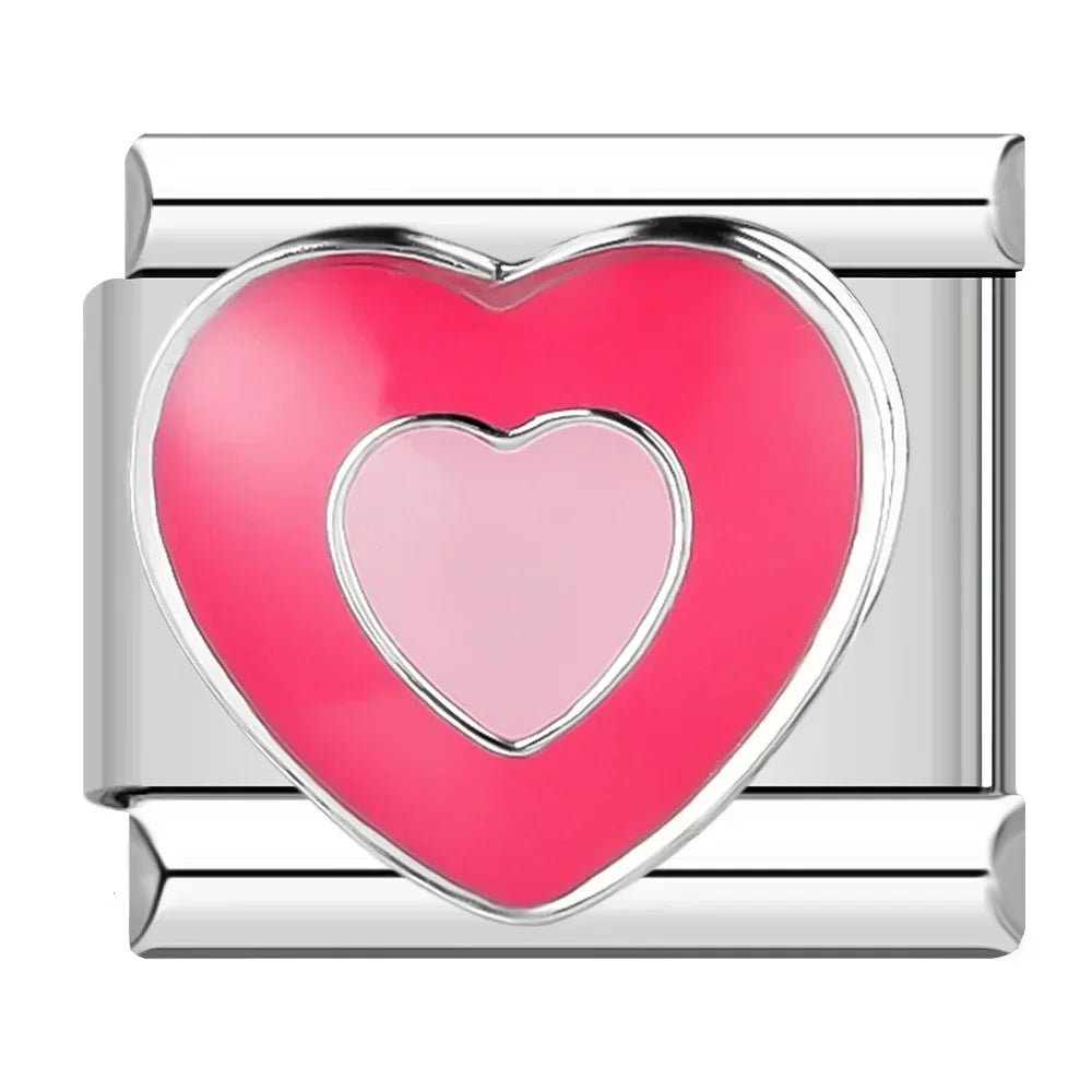 Hapiship Romantic Colour Heart Star Flwoer Tai Chi Italian Charm Links Fit 9mm Stainless Steel Bracelet Jewelry DIY Making DJ597 - Kaiju Mafia