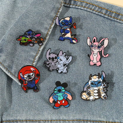 Disney Lilo &amp; Stitch Brooches Cute Stitch Pin for Backpack Cartoon Anime Metal Badges for Bag Hat Accessories Christmas Gifts