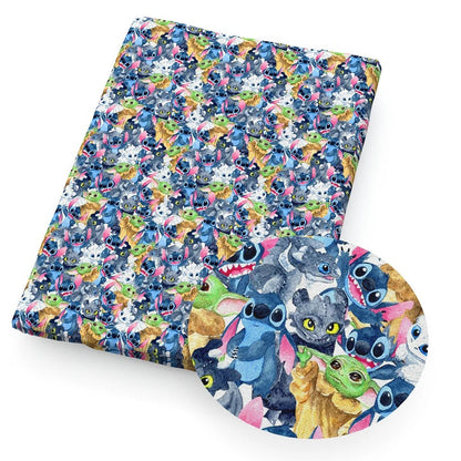 Disney Lilo And Stitch 50*145cm Polyester Cotton Fabric Sewing Quilting Fabric Needlework Material DIY Handmade - Kaiju Mafia