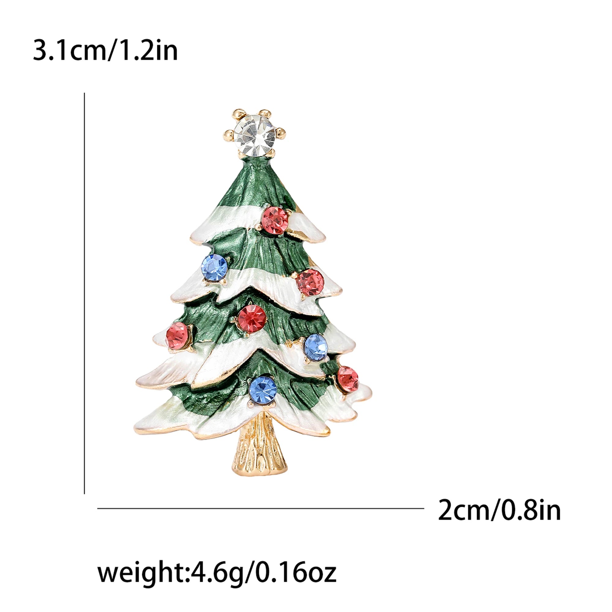 StarryGem Wholesale Christmas Festival Rhinestone Star Christmas Tree Brooches Classic Corsage Pins Coat Shirt Accessories Gifts - Kaiju Mafia