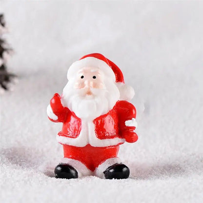 10pcs Xmas Miniature Snowman Figurines Miniature Christmas Figurines Miniature Decor Santa Claus Micro Landscape Snow Decor - Kaiju Mafia
