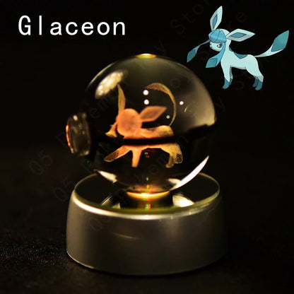 Pokemon 3D Crystal Ball Lamp Set - Perfect Kids Birthday Gift! - Kaiju Mafia