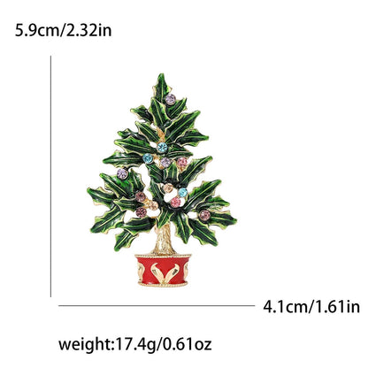 StarryGem Wholesale Christmas Festival Rhinestone Star Christmas Tree Brooches Classic Corsage Pins Coat Shirt Accessories Gifts - Kaiju Mafia