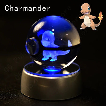 Pokemon 3D Crystal Ball Lamp Set - Perfect Kids Birthday Gift! - Kaiju Mafia