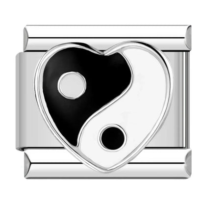 Hapiship Romantic Colour Heart Star Flwoer Tai Chi Italian Charm Links Fit 9mm Stainless Steel Bracelet Jewelry DIY Making DJ597 - Kaiju Mafia