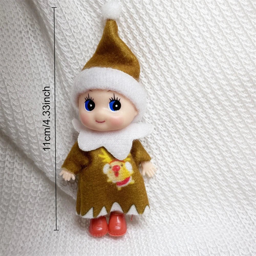 42cm Christmas Elf Doll for Kids Mini Toy Elf Dolls for Christmas Poseable Little Elf Shelf Sitters with Dangling Legs - Kaiju Mafia