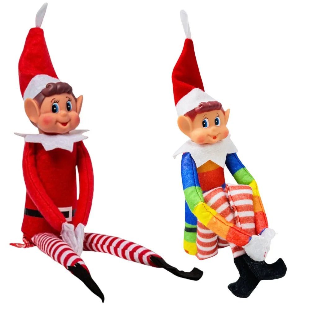 42cm Christmas Elf Doll for Kids Mini Toy Elf Dolls for Christmas Poseable Little Elf Shelf Sitters with Dangling Legs - Kaiju Mafia