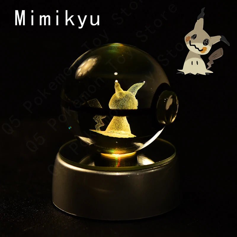 Pokemon 3D Crystal Ball Lamp Set - Perfect Kids Birthday Gift! - Kaiju Mafia