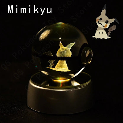 Pokemon 3D Crystal Ball Lamp Set - Perfect Kids Birthday Gift! - Kaiju Mafia