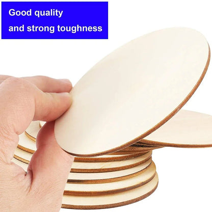 3mm Thickening 2 - 100Pcs 1cm - 10cm Unfinished Round Wood Slices DIY Crafts Wooden Circle Discs for Painting Wedding Ornament Decor - Kaiju Mafia