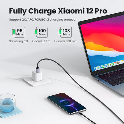 Fast Charging USB C Cable for Xiaomi Samsung iPhone iPad Poco