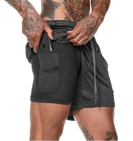 Mens 2 in 1 Fitness Running Shorts