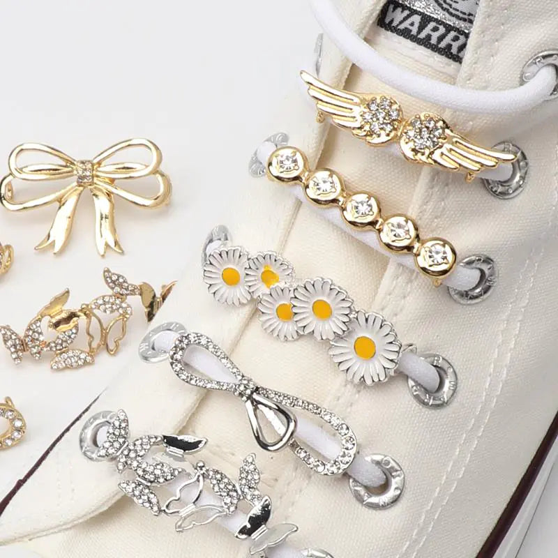 Metal Shoe Charms Rhinestone Sneakers