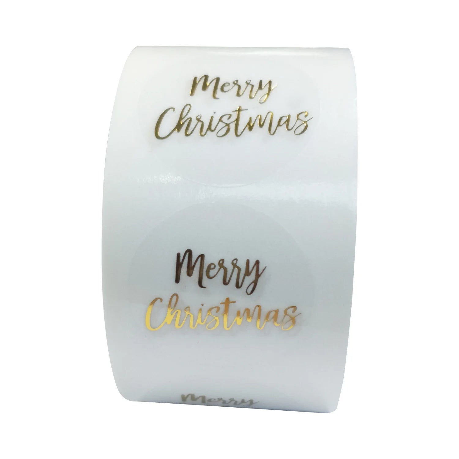 Round Clear Merry Christmas Stickers