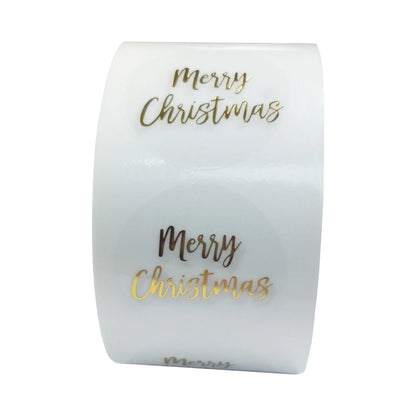 Round Clear Merry Christmas Stickers