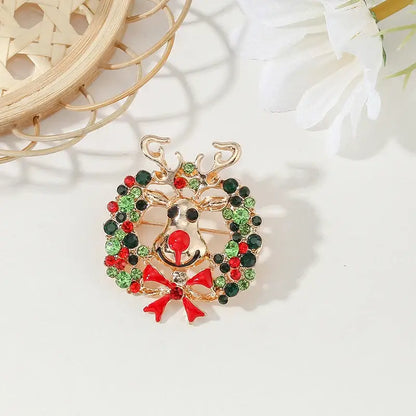 Christmas Rhinestone Brooch Pins