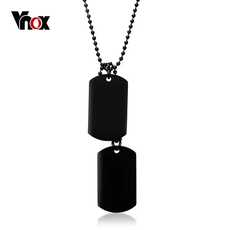 Vnox Double Dog Tag Necklace