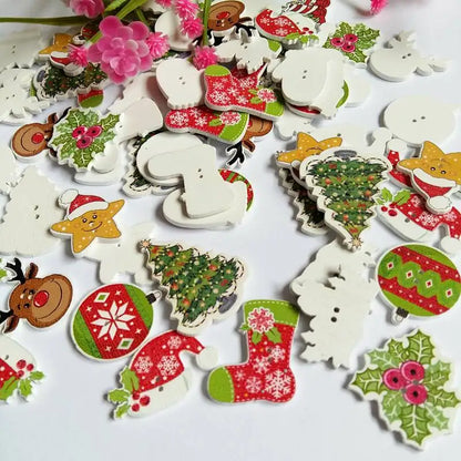 Mix Christmas Wooden Buttons