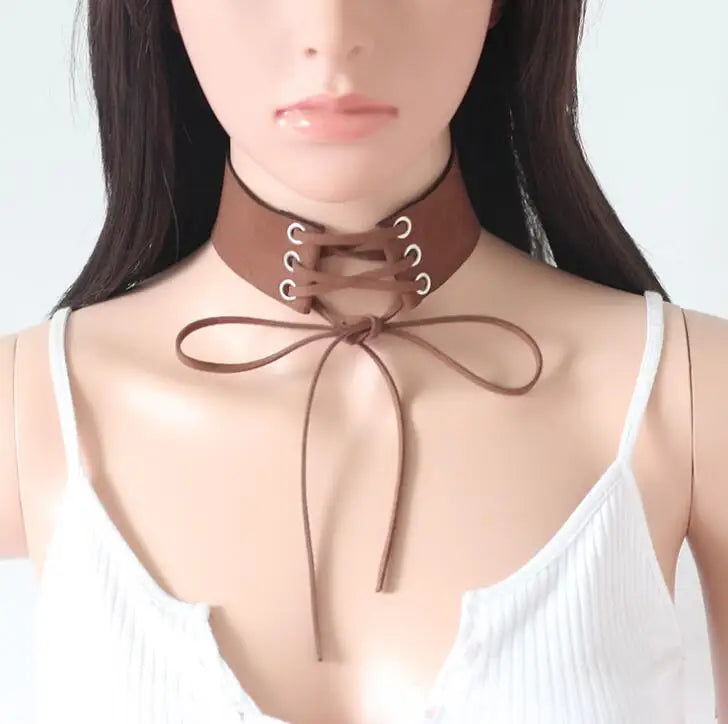 Wide Black Velvet Choker Necklace