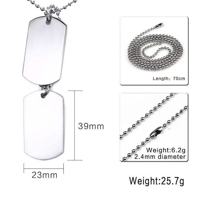 Vnox Double Dog Tag Necklace