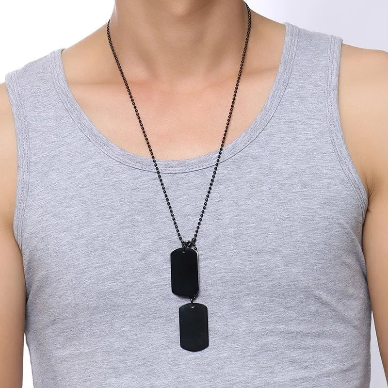 Vnox Double Dog Tag Necklace