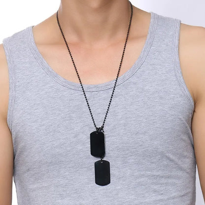 Vnox Double Dog Tag Necklace