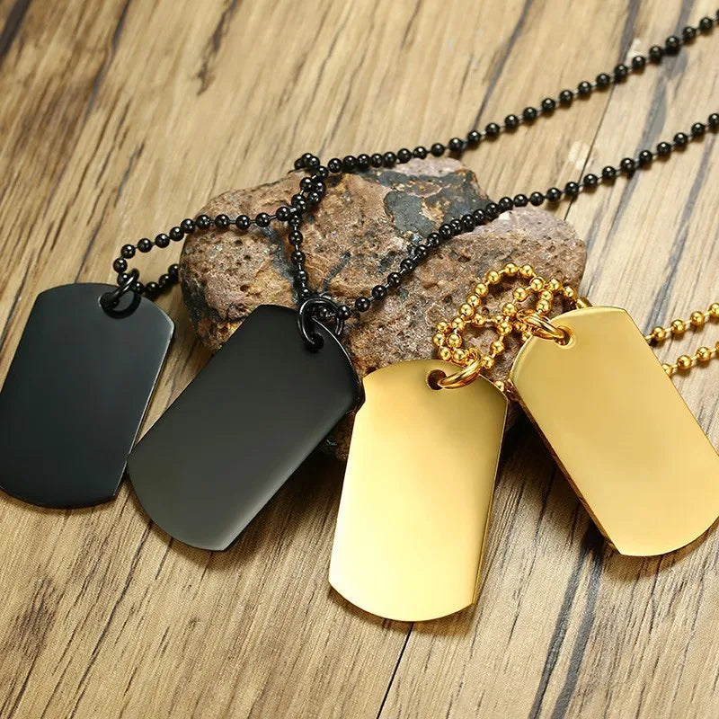 Vnox Double Dog Tag Necklace