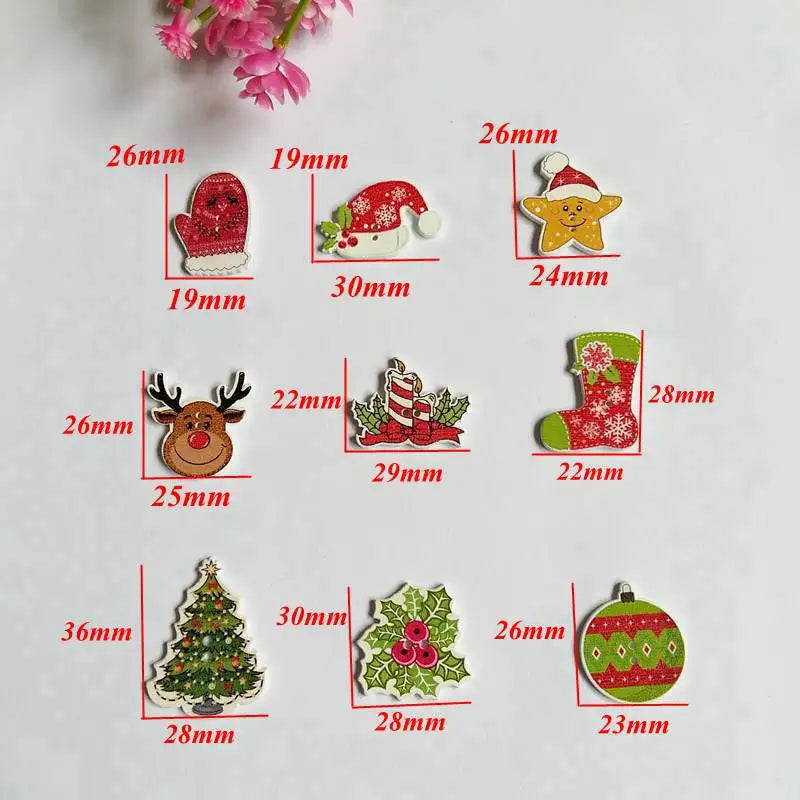 Mix Christmas Wooden Buttons