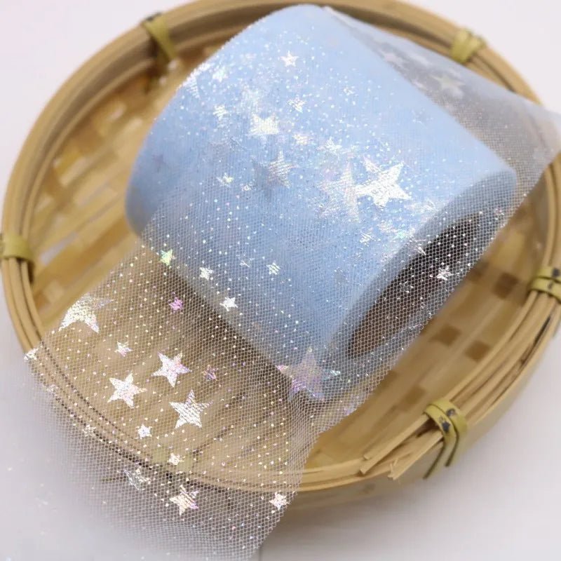 Silver Star Printed Tulle - Kaiju Mafia