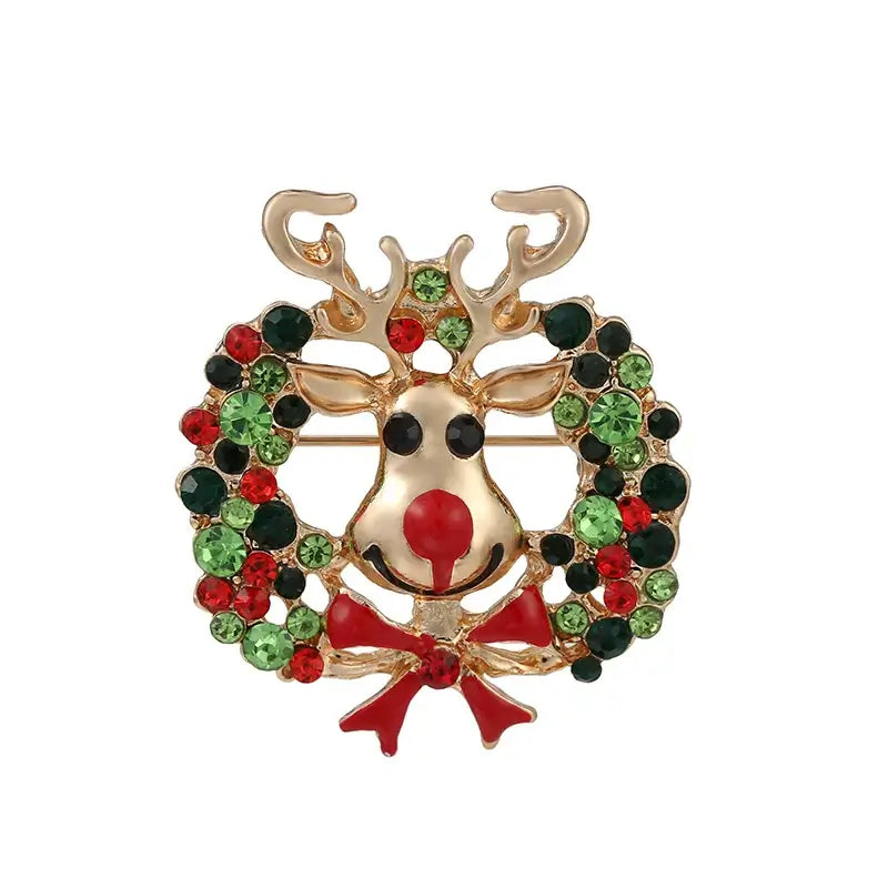 Christmas Rhinestone Brooch Pins