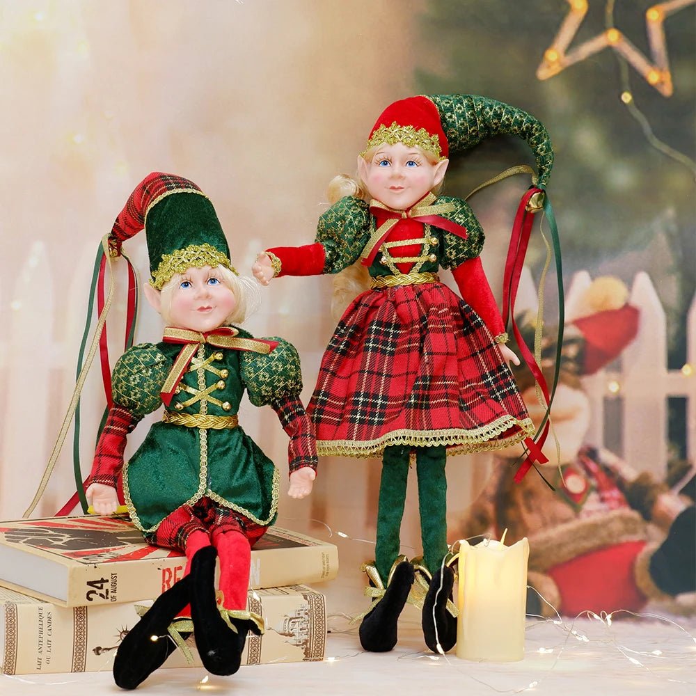 Elf Couple Navidad New Year Xmas Gifts for Kids Plush Dolls Toys Christmas Tree Pendant Drop Ornaments Hanging Decoration - Kaiju Mafia