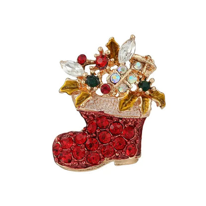 Christmas Rhinestone Brooch Pins