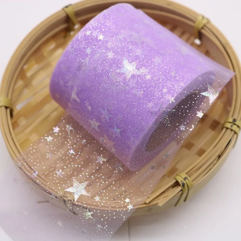 Silver Star Printed Tulle - Kaiju Mafia