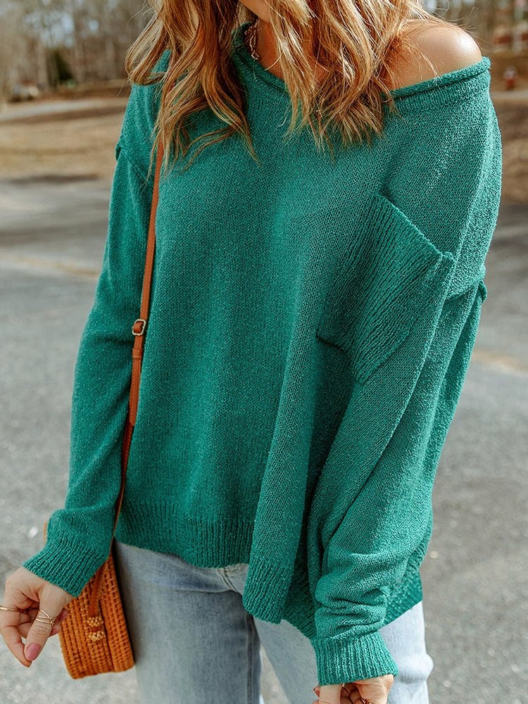 Fall 2024 New Arrival Pure Color Long Sleeves Sweater Female European and American Leisure Wind Thread Knitting Thermal Head Cover Tops Female - Kaiju Mafia