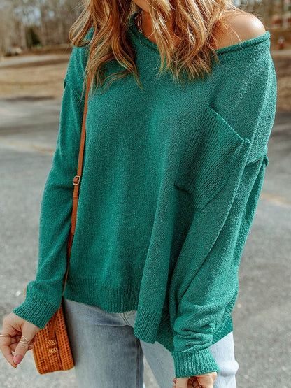 Fall 2024 New Arrival Pure Color Long Sleeves Sweater Female European and American Leisure Wind Thread Knitting Thermal Head Cover Tops Female - Kaiju Mafia