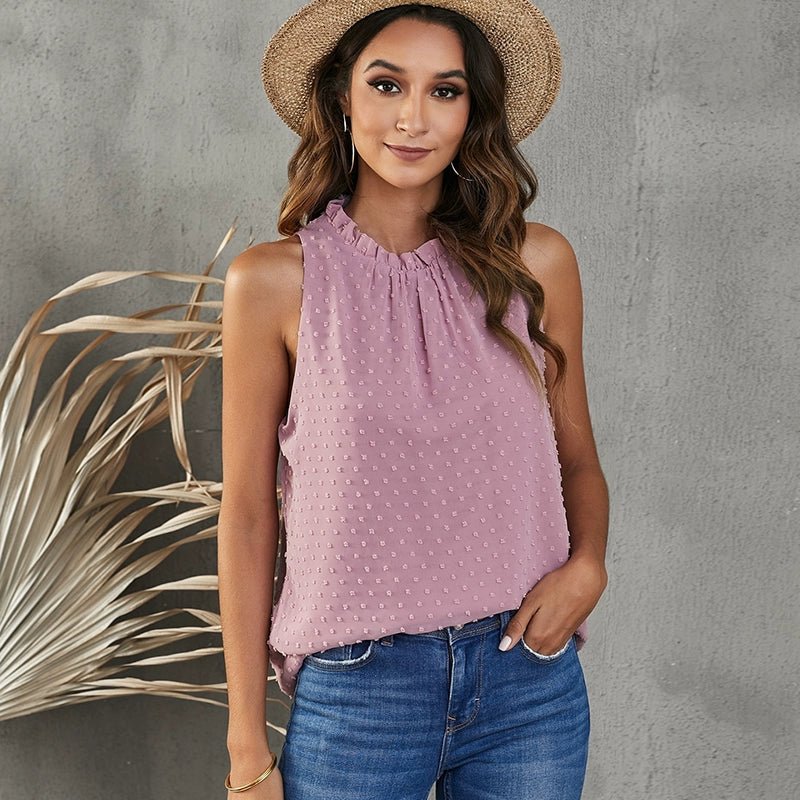 Sleeveless Trendy Loose Chiffon I - Shaped Vest Tops - Kaiju Mafia