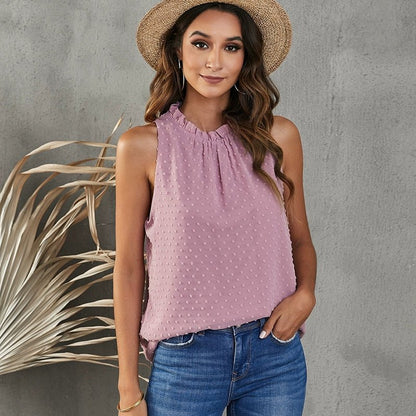 Sleeveless Trendy Loose Chiffon I - Shaped Vest Tops - Kaiju Mafia