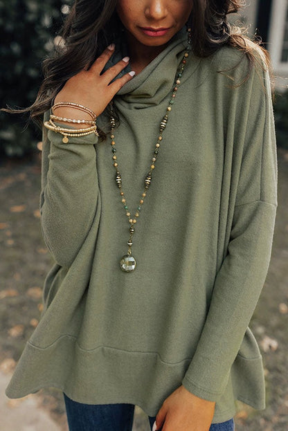 Pure Color Long Sleeves Casual Wind Loose Bottoming Top Pullover - Kaiju Mafia