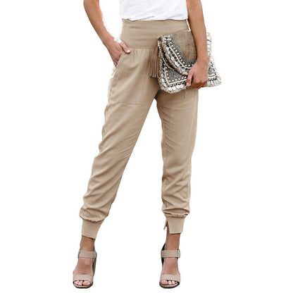 High Waist Nine Points European and American Fashion Minimalist Loose - Fit Tappered Trousers - Kaiju Mafia