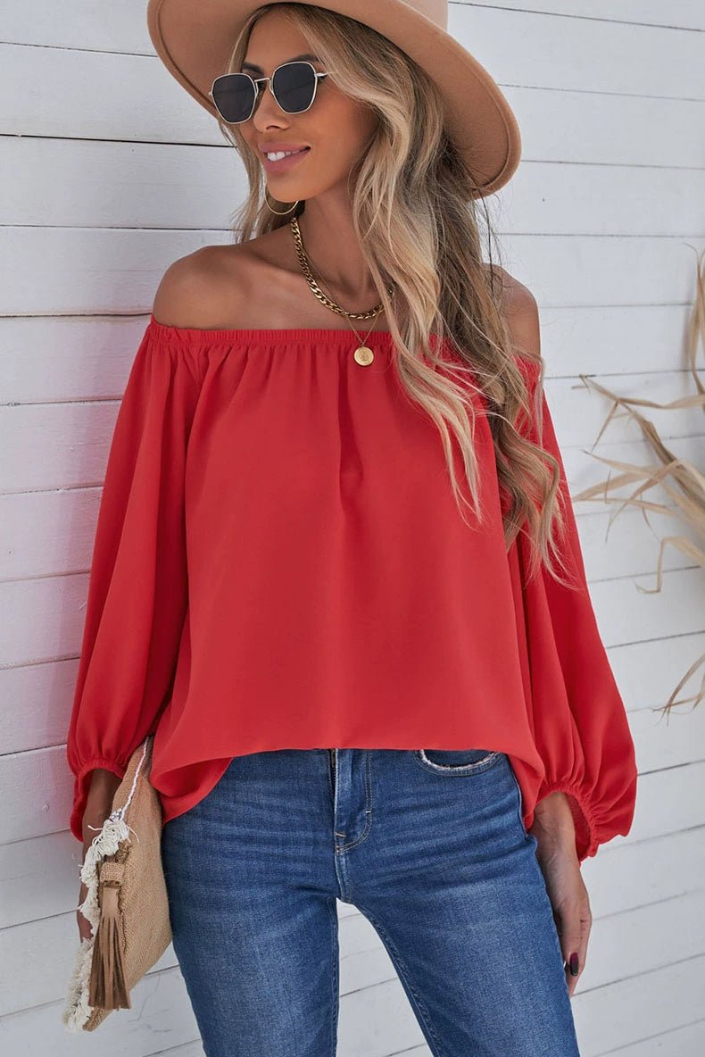 Off - the - Shoulder Fashion Tube Top off - Neck Pullover Long Sleeves Shirt - Kaiju Mafia