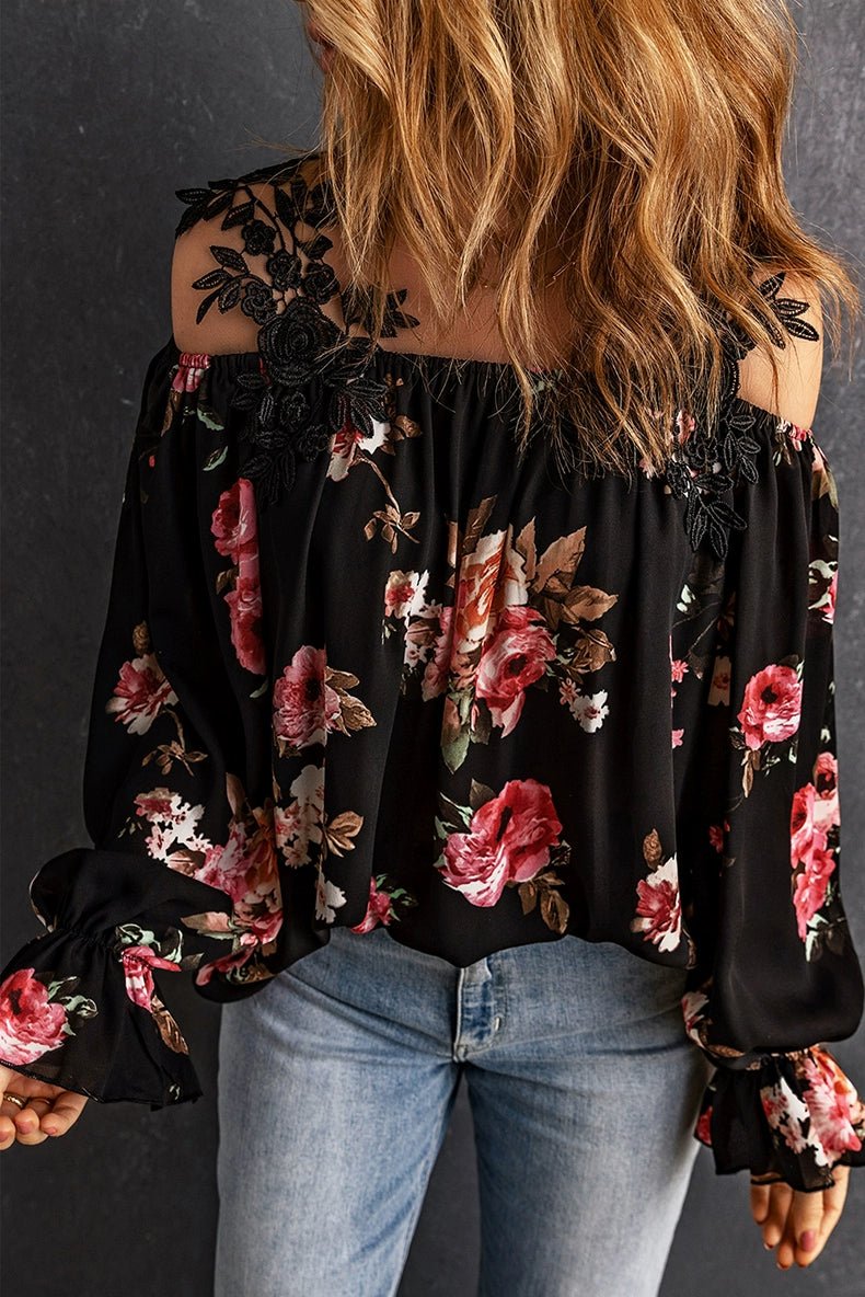 Autumn and Winter Printing Long Sleeves Fashion Pullover Tops Chiffon Shirt - Kaiju Mafia