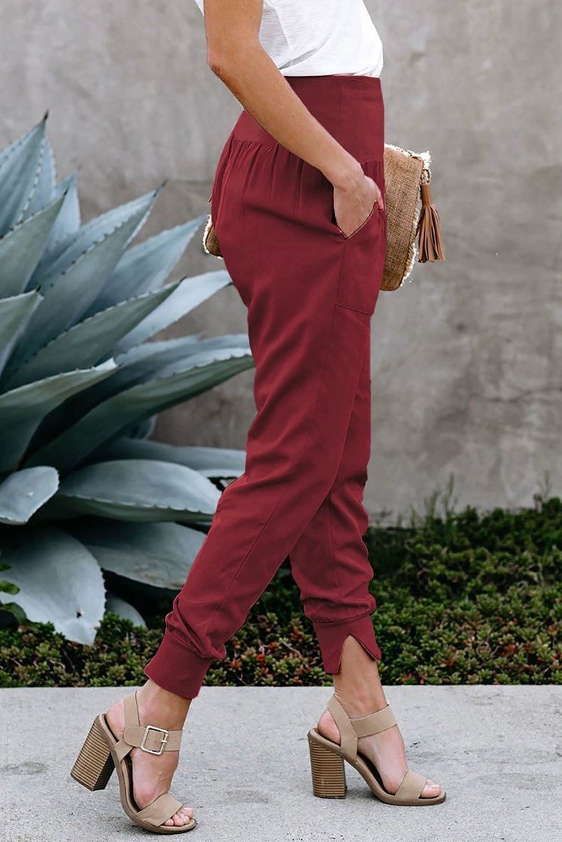 High Waist Nine Points European and American Fashion Minimalist Loose - Fit Tappered Trousers - Kaiju Mafia