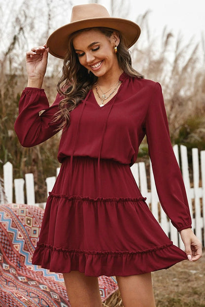2024 Autumn Solid Color Thin Jumpsuit Skirt Fashion Slim Looking Temperament Commute Pullover Loose Knee - Length Dress Women - Kaiju Mafia