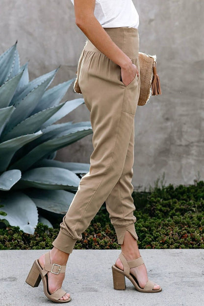 High Waist Nine Points European and American Fashion Minimalist Loose - Fit Tappered Trousers - Kaiju Mafia