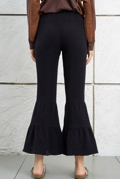 Black Fashion Fashion Ruffles Thin Women&