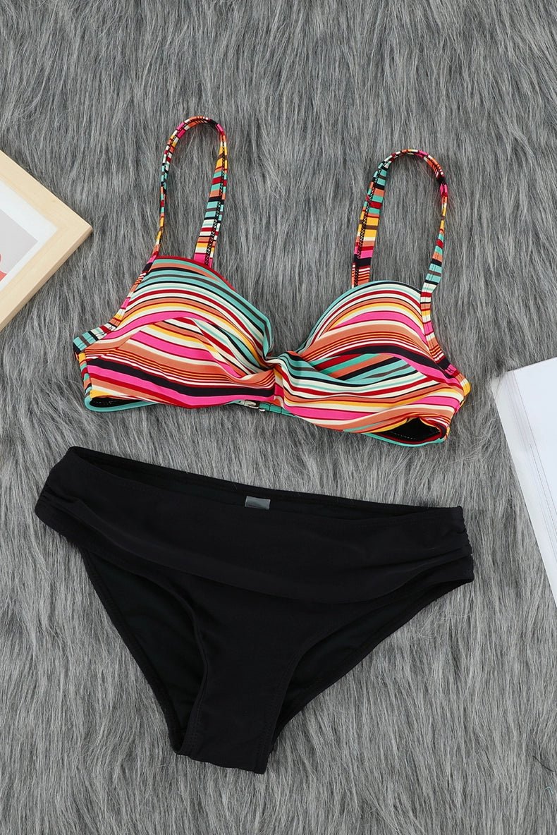 2024 Summer New Arrival Seaside Vacation Separates Swimsuit Fashion Exposed Navel Trendy Print Bikini Swimsuit for Women - Kaiju Mafia