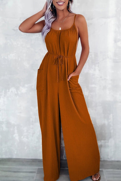 Fashion Loose Backless Suspender Jumpsuit Women 2024 Summer New Arrival Personalized Sexy Cold - Shoulder Sleeveless Jumpsuit Trousers - Kaiju Mafia