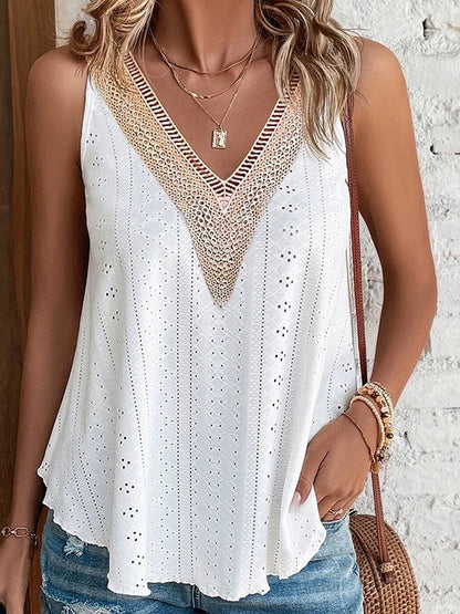 V Neck Splicing Sling Cool Breathable Sexy Lace - Kaiju Mafia