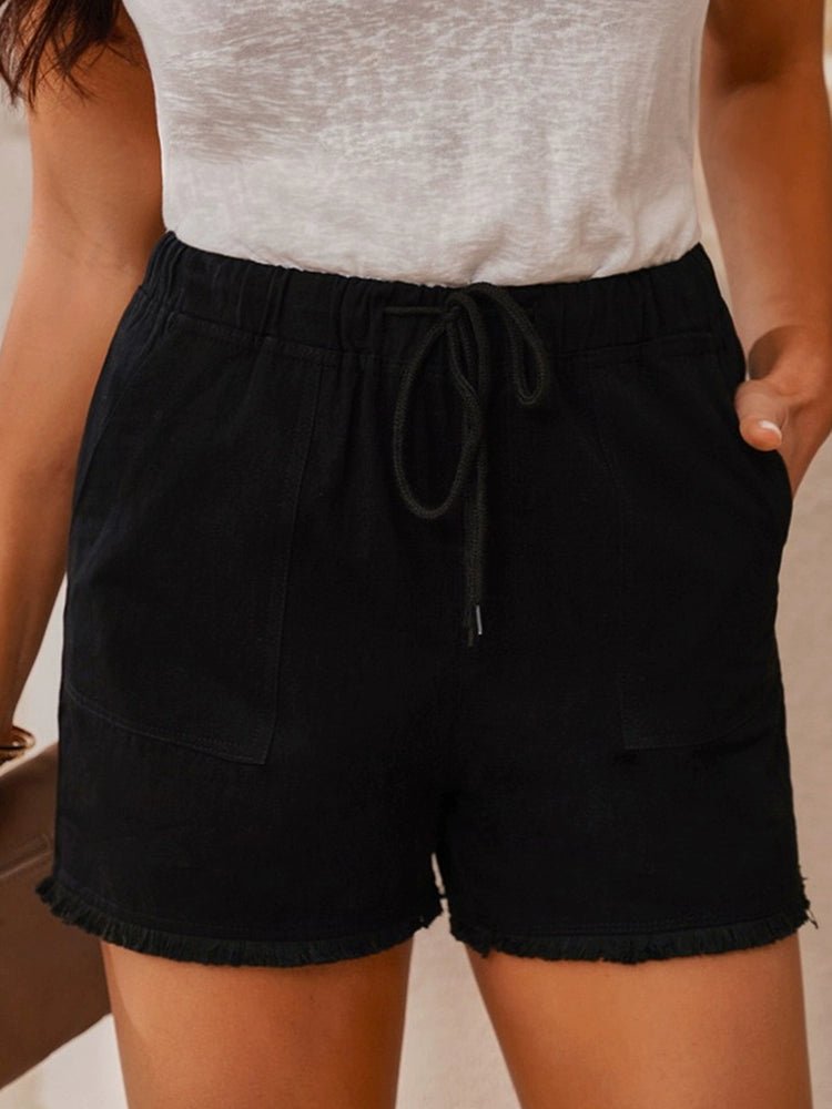 2024 New Arrival Waist - Controlled Lace - up Casual Pants for Women Fashion Summer Pure Color All - Matching Shorts Home Simple Shorts Women - Kaiju Mafia