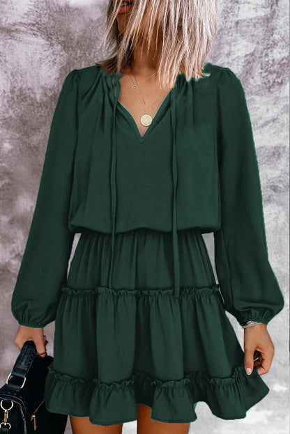 2024 Autumn Solid Color Thin Jumpsuit Skirt Fashion Slim Looking Temperament Commute Pullover Loose Knee - Length Dress Women - Kaiju Mafia